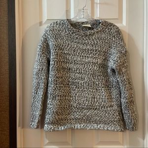 Sybilla Grey Knit Woven Crew Neck Pullover Sweater Small